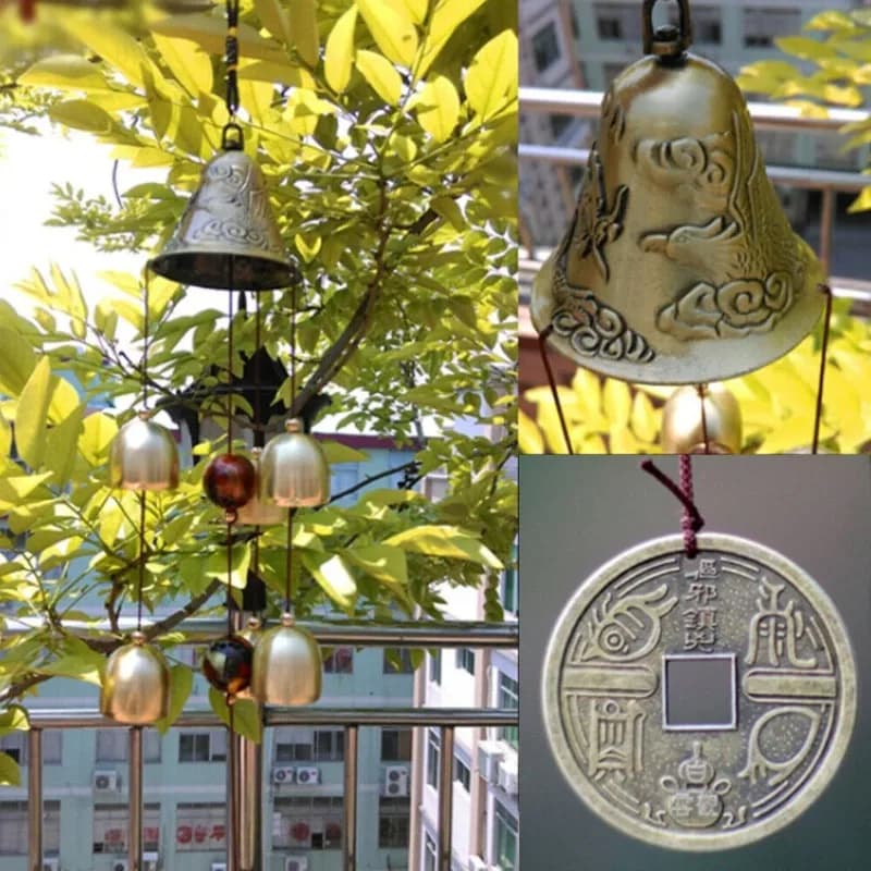 1PC Large Copper Wind Chimes Outdoor Lucky Hanging Ornament Home Garden Decoration Good Luck Gift