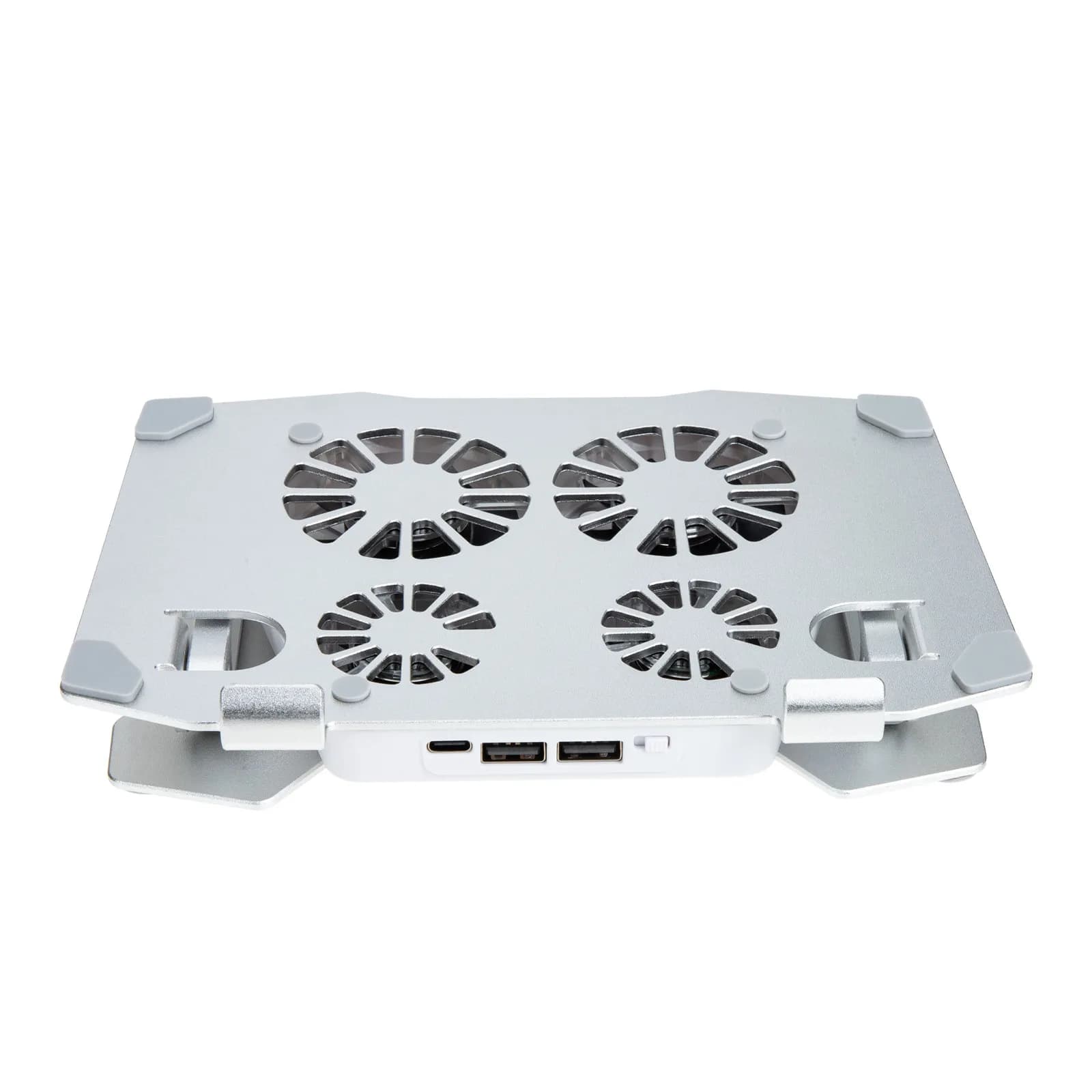 Supporto Raffreddante per Laptop con 4 Ventole, Altezza Regolabile a 180 Gradi, Motore Silenzioso, Grande Flusso d'Aria, Doppie Porte USB