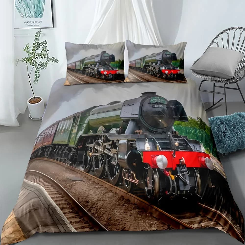 Set copripiumino Flying Scotsman Train UK Singolo Doppio Queen US Twin Completo King Size tra set biancheria da letto