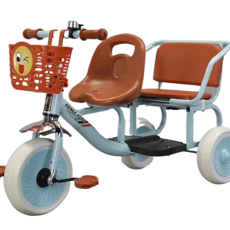 Triciclo per bambini reversibile 3 ruote bicicletta doppia doppia bimbo passeggino 2 neonati 1-3-6 anni bambino doppio sedile Trike