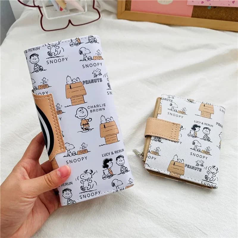 Borsette Snoopy per Donna e Uomo, Portafogli con Stampa Grafica di Cartoni Animati, Porta Carte Portatile di Grande Capacità, Regali di Compleanno