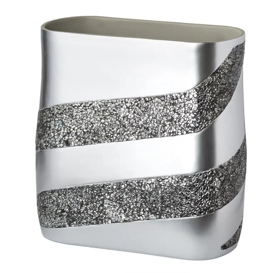 Pattumiera da bagno in mosaico d'argento 2,11 Gal 8L Cestino per rifiuti decorativo per bagno Pattumiera sottile e durevole per bagno, P