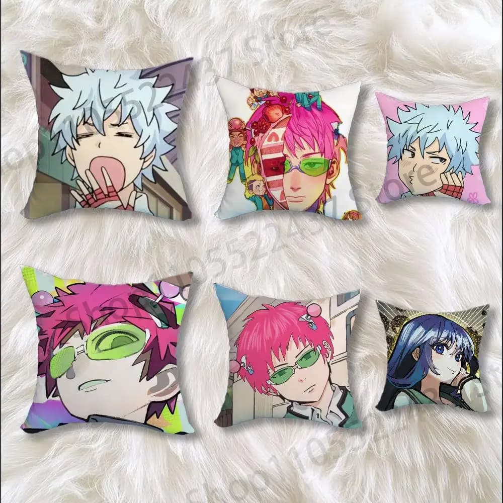 Funny The D-Disastrous Life of Saiki K Cartoon Printing Pillowcase Customized Pillow Cover for Sofa Home Decor