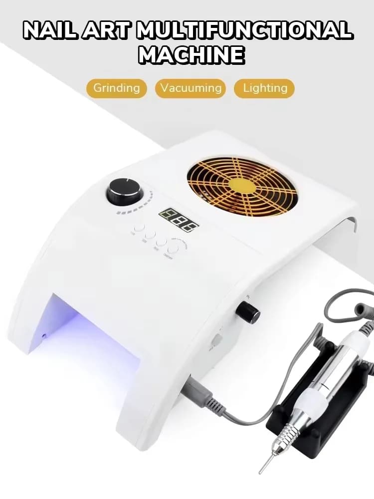 Macchina per Nail Art, Lampada UV per Unghie, Aspiratore da Tavolo, Salone per Unghie, Rimozione Smalto