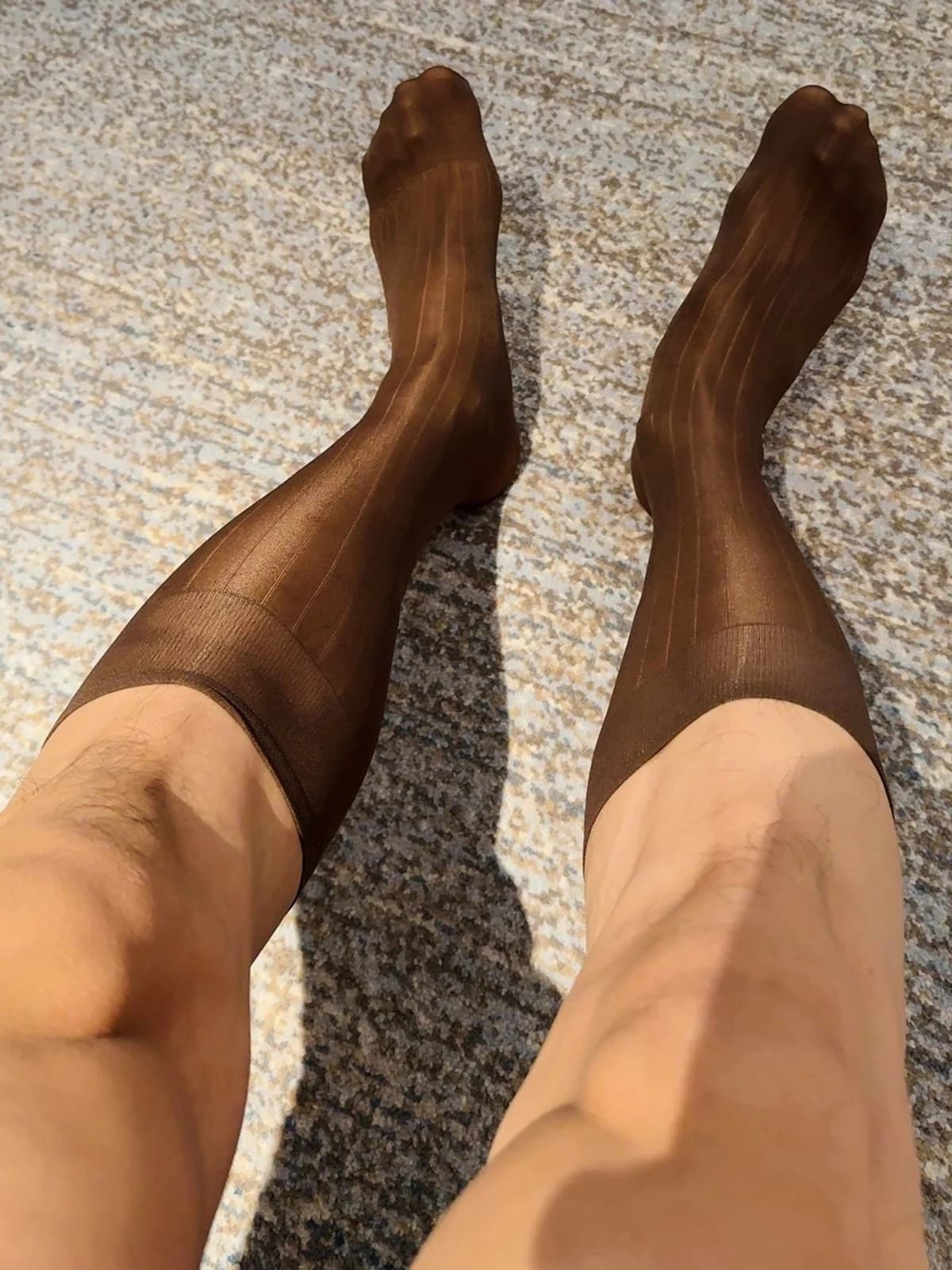Calzini ultrasottili da uomo Abito da lavoro da uomo Calzino lungo a tubo Calze trasparenti sexy Gentiluomo Elastico traspirante formale