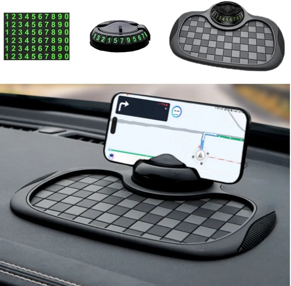 Tappetino antiscivolo per auto multifunzione Supporto per telefono automatico Tappetino per cruscotto per auto con supporto per telefono Tappetini per auto antiscivolo per auto per telefono