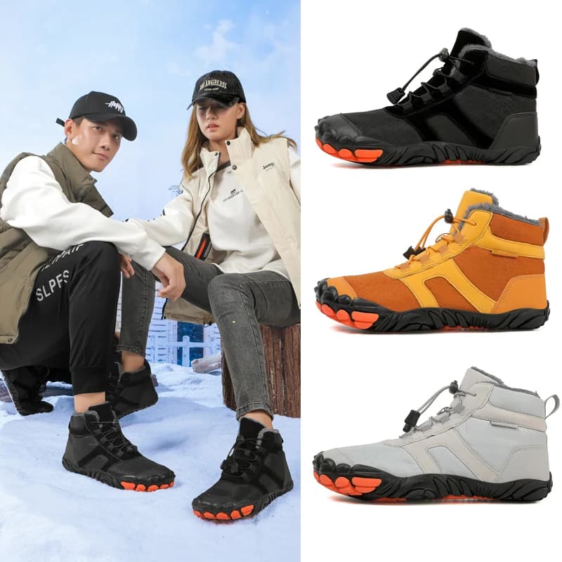 Uomo Donna Stivali invernali Impermeabili Punta larga Neve Scarpe casual a piedi nudi Scarpe da lavoro calde Scarpe alla caviglia per Trekking Arrampicata Escursionismo