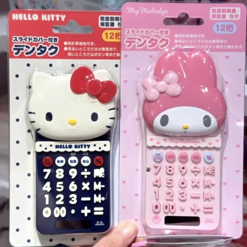 Sanrio Cartoon Calculator Hello Kitty My Melody Portable Solar Electronic Cute Stationery For Daily Office Use Festival Gift