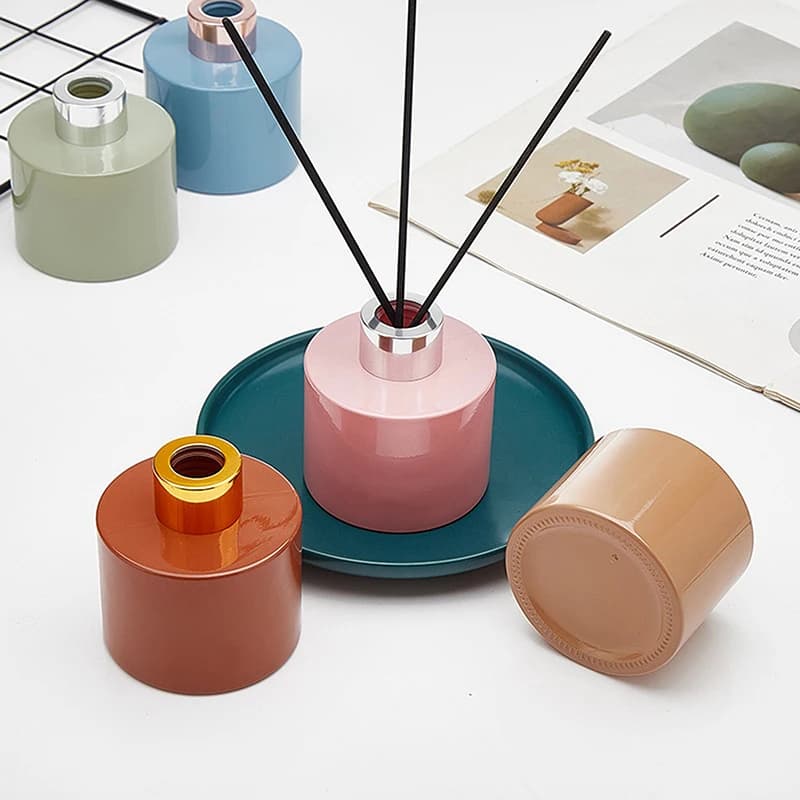 Bottiglia vuota in vetro per aromaterapia da 150 ml, bottiglia per diffusore di fragranze in rattan, diffusore di profumo, contenitore in vetro per la decorazione domestica
