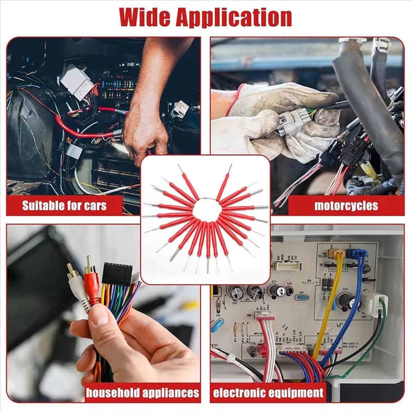 ABMI-Strumento per la depilazione del connettore elettrico 30+ Kit per la rimozione del perno terminale 4P, Set di estrattori per pin terminale per strumento di rilascio del cavo,