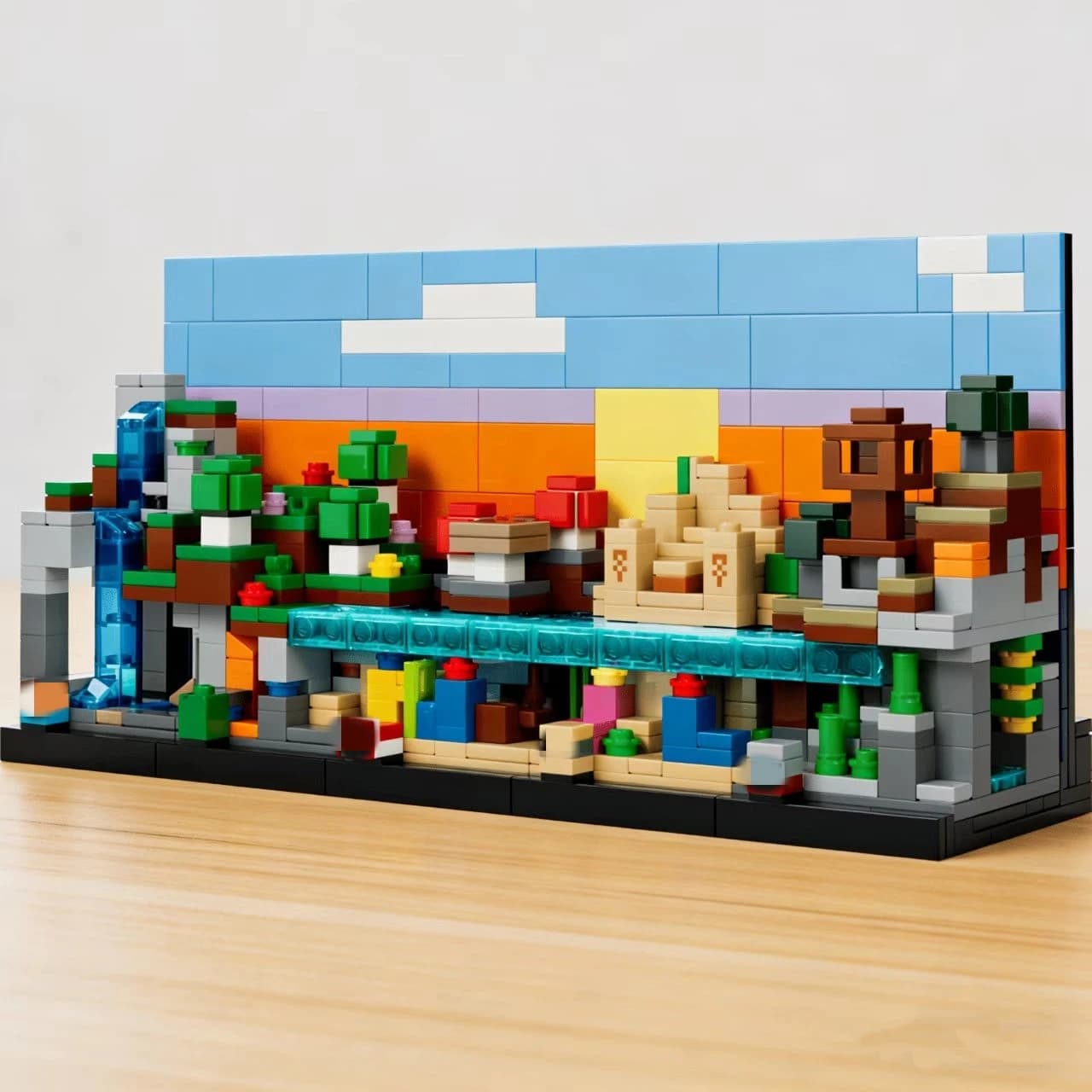 Set MOC Compatibili Serie MC My Mini World, Blocchi da Costruzione 21589, Giocattoli Microscopici Mini Biomi, Regalo da Assemblare