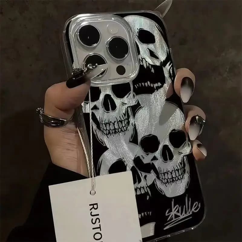 Custodia per telefono con teschio di demone di Halloween per iPhone 17 16 15 14 13 12 11 Pro Max XR XS MAX 7 8 PLUS Air INS Cover laser a prova di scossa