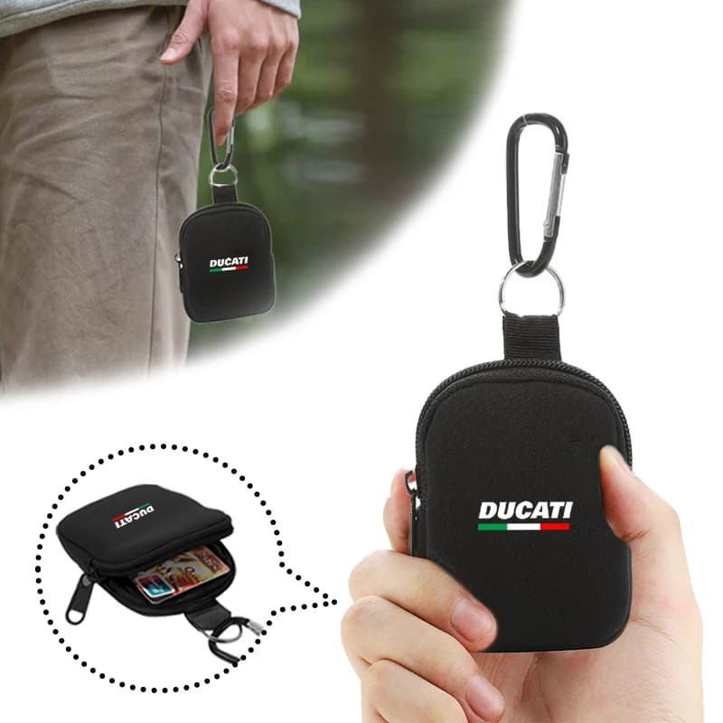 Bank ID Card Wallet Mini Zipper Men Women Coin Purse Key Bag Organizer For Ducati Corse 796 795 821 Monster Diavel Multistrada