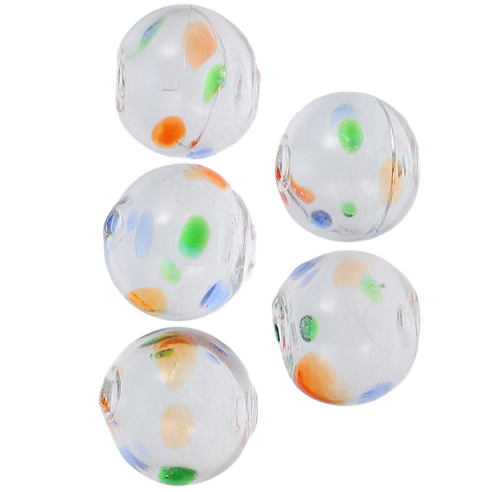 5Pcs Wind Chime Glass Beads Hollow Transparent Glossy Surface Easy to String Craft Beads for DIY Jewelry Wind Bell Hanging Decor