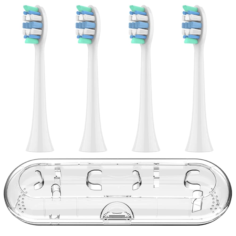 Scatola da viaggio trasparente per spazzolino e 4 testine di ricambio compatibili con lo spazzolino elettrico Philips Sonicare, per 4100 5900
