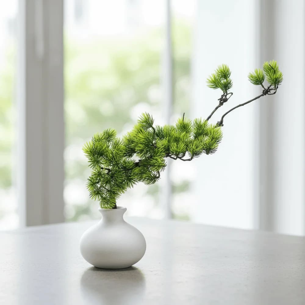 Vase Plant Realistic Bonsai Pine Tree Plastic Decorative Artificial Plant Flexible Welcome Pine Tree Tea Table Decoration