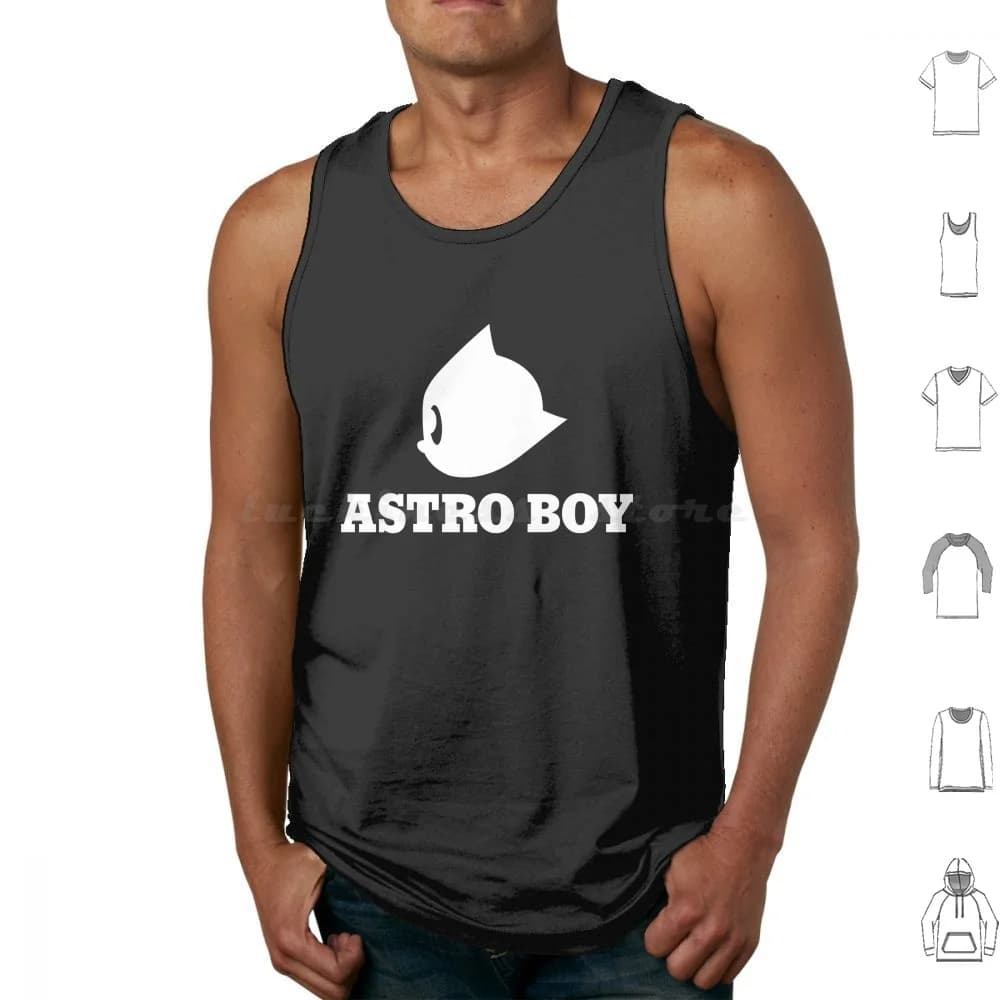 Astro Boy in bianco canotte gilet senza maniche fumetti film parodia videogiochi divertente cultura pop Popnerd