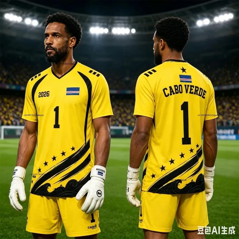2026 Cabo Verde No.1 Football Jersey Soccer Shirt Top Loose Breathable Speed Drying Sportswear Top Men Women T-Shirt