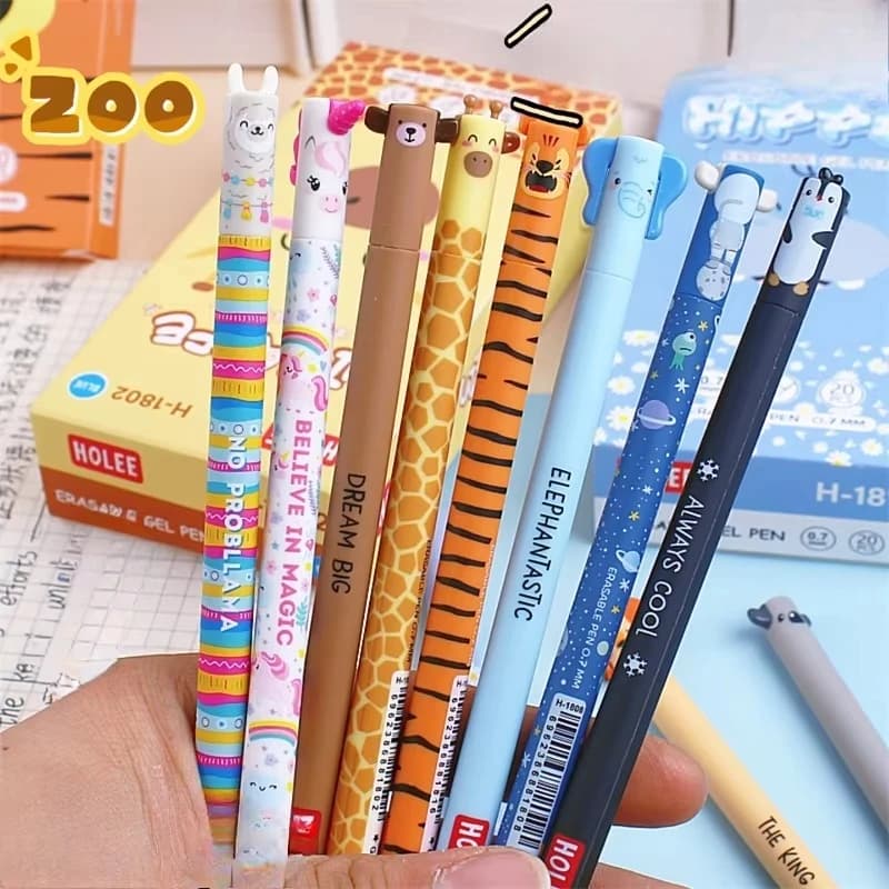 Set di 11 Penne Cancellabili a Frizione 0.7mm, Penne Neutre per Correzione Errori di Scrittura e Disegno, Blu