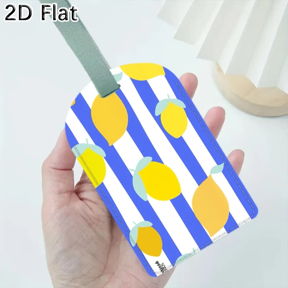 Luggage Tag with Lemon Striped Pattern Travel Baggage Identifier Label for Suitcase Luggage Bag Tag Travel Accessories