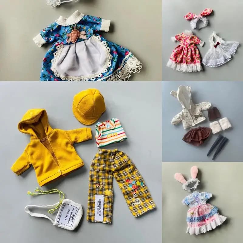 ''。1Set new Universal Outfit For SD Dolls DIY Toys 1/6 30cm Doll Cute Clothes Kit Princess Skirt Lolita Dress Up Accessories