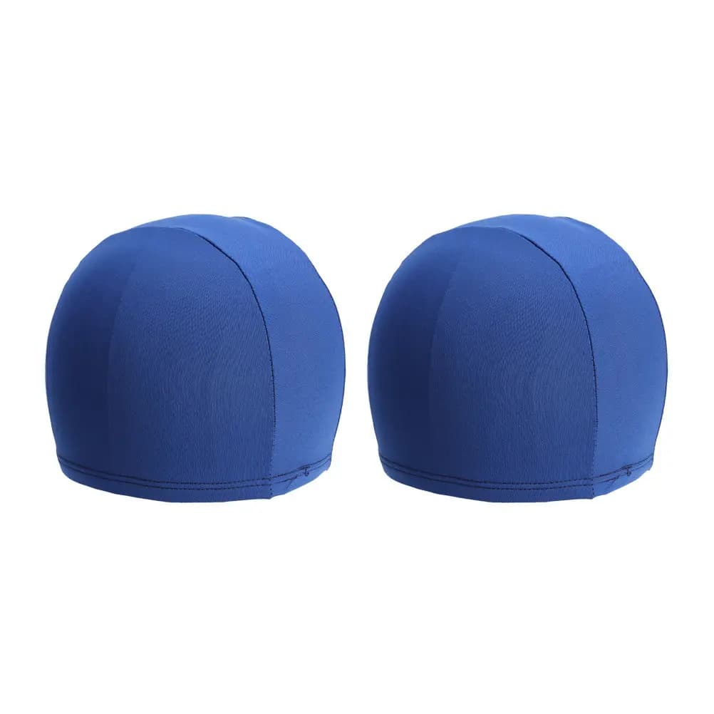 2 pieces of stretch polyester swimming caps, soft, light, comfortable, suitable for swimming, unisex protection for long hair, for adults, blue color
