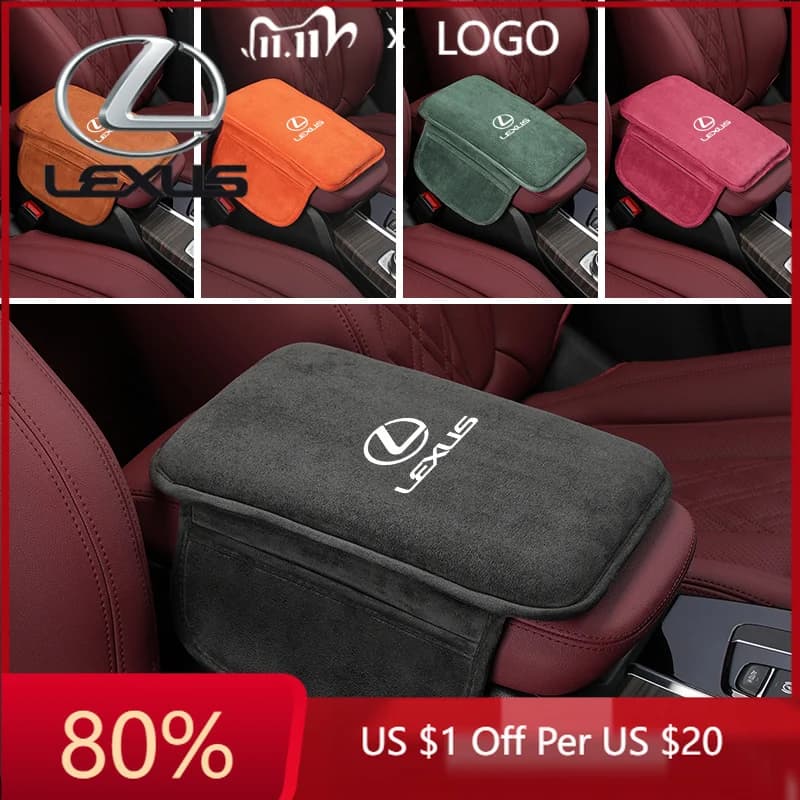 Car Seat/Center Console Suede Armrest Mat Cover Accessories For Lexus IS250 IS200 CT200h GS300 LS430 RX450h LX570 IS300 ES RX LS