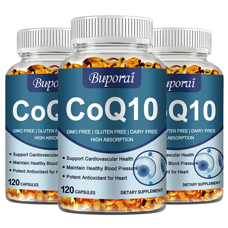 CoQ10 Capsules: promotes cardiovascular and heart health, provide energy, circulation support, antioxidant