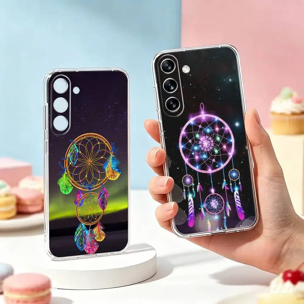 R-Retro Feather Dreamcatcher Phone Case For SamsungA10,12,20,21S,30,31,40,50,51,52,70,71 Transparent Cover