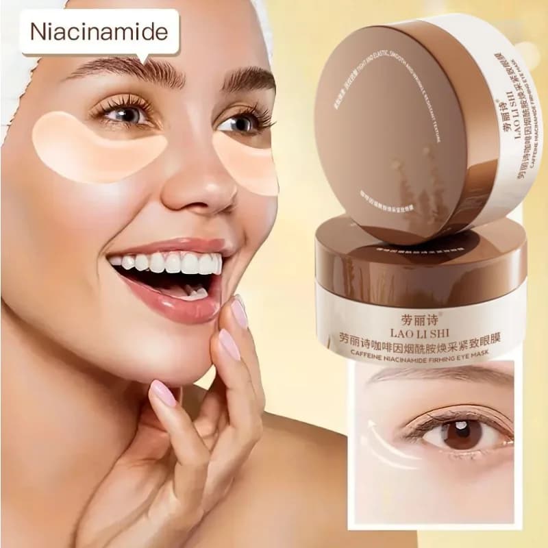 The package contains 60 masks for bright eyes and nicotinamide and caffeine, rich in beneficial ingredients for the body, usable on all face, instantly relieve eye fatigue, offer effective moisturizing and firming effects, are alcohol-free, suitable for all skin types and are suitable for both men and women.