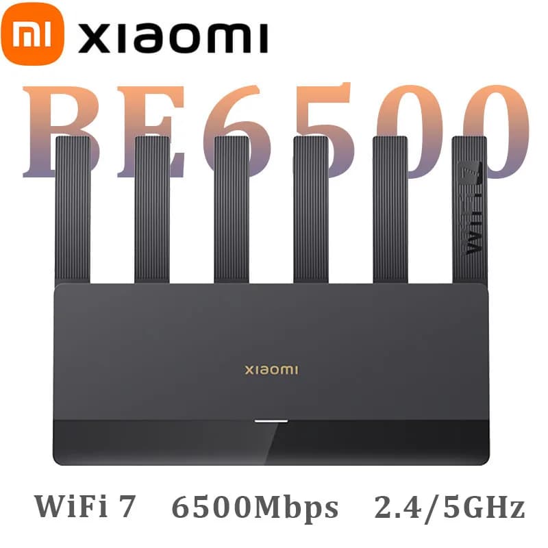 Router Xiaomi BE6500 MLO Dual Frequenza WiFi 7 6500Mbps Porta Ethernet 2.5G 2.4/5GHz Mesh 6 Amplificatori di segnale indipendenti CN