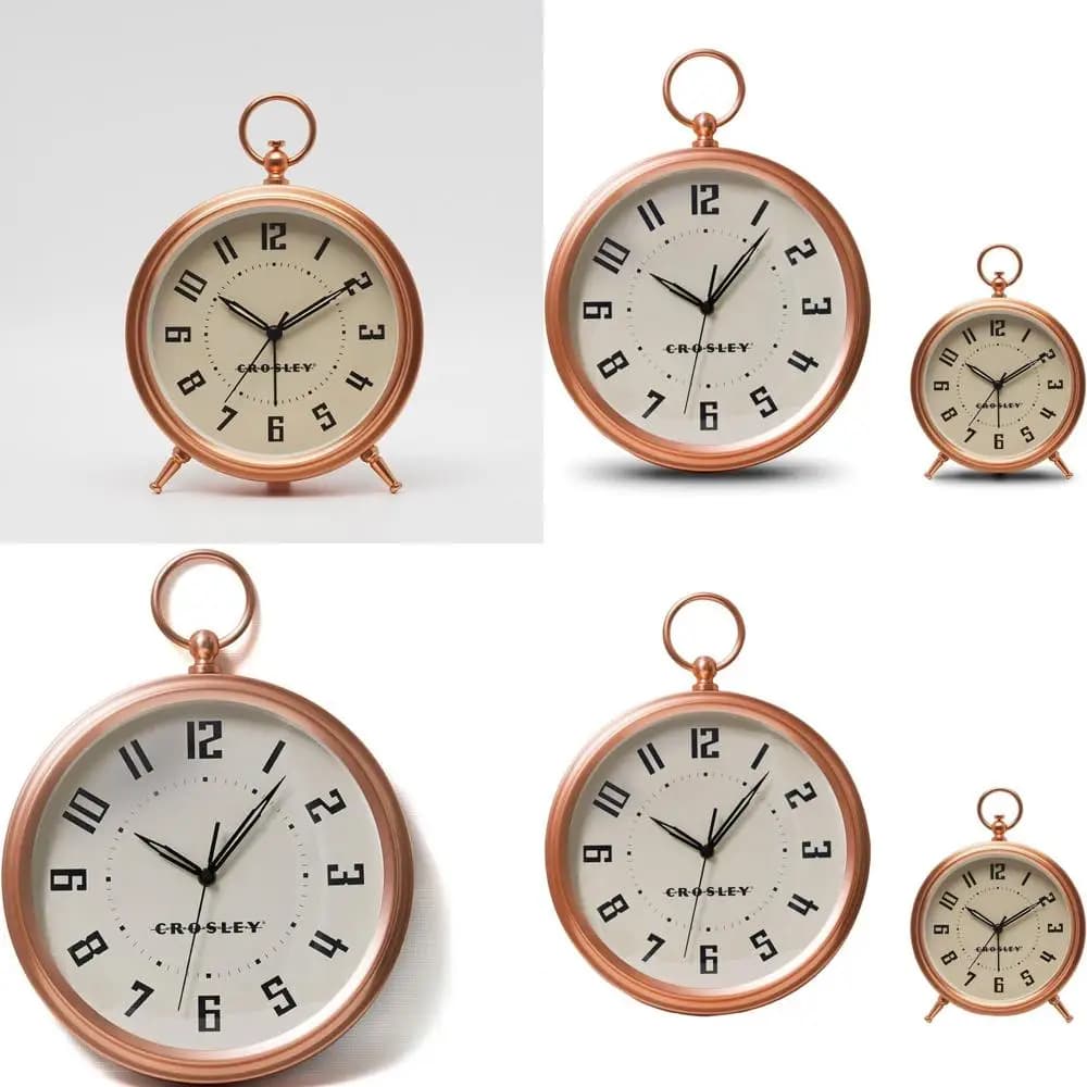 Crosley Deco Wall Clock with Rose Gold Finishes