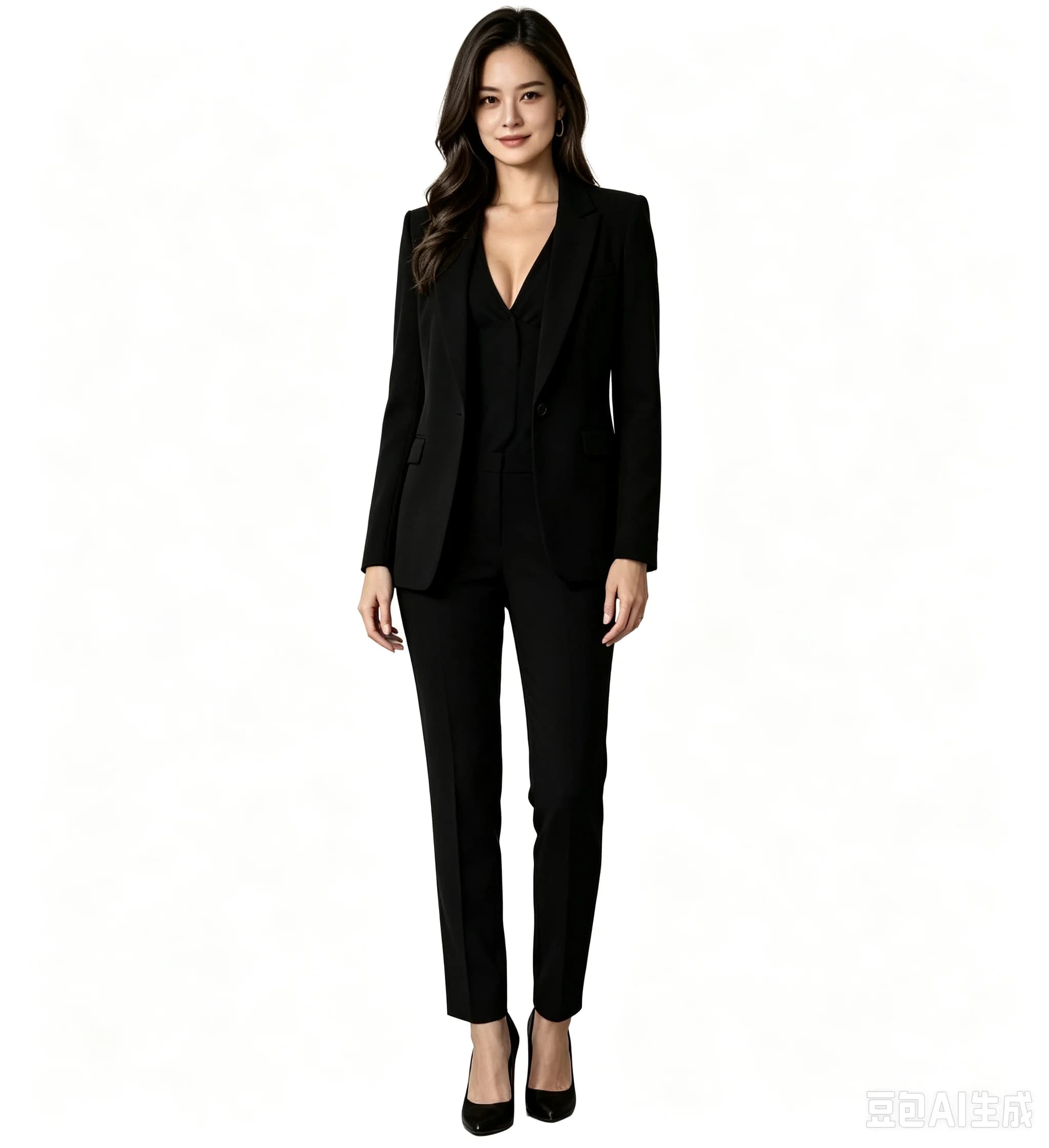 European and American new fashion women's vest coat long pants stylish casual suit three-piece set