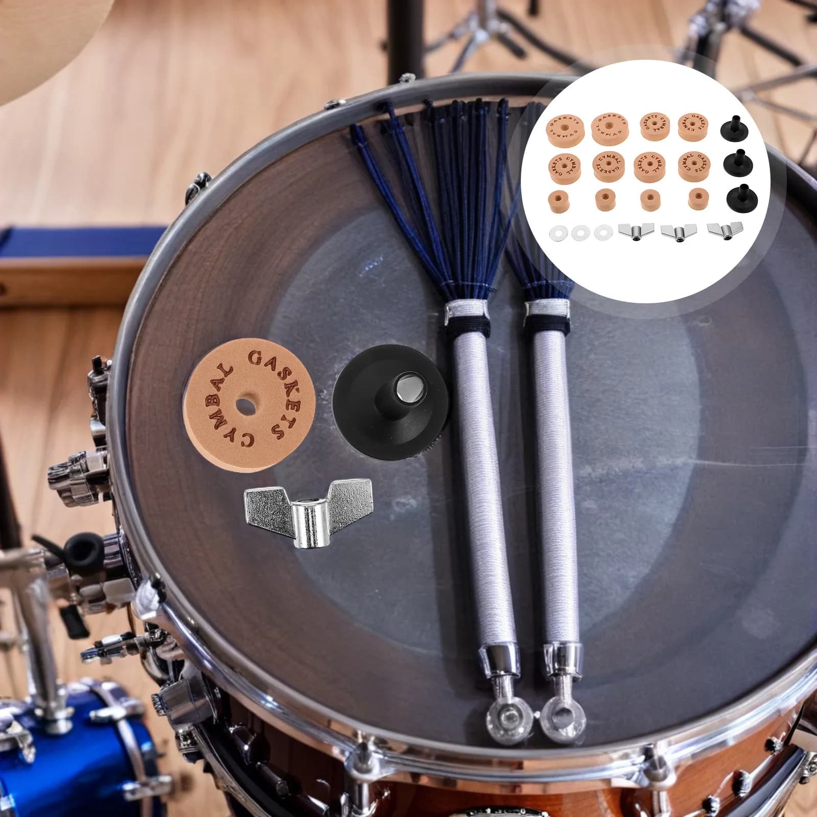 1Set Premium Eva Cymbal Felt Replacement Pads with Wing Nuts Washers Sleeves for Drum Kit Drum Accessories and Parts