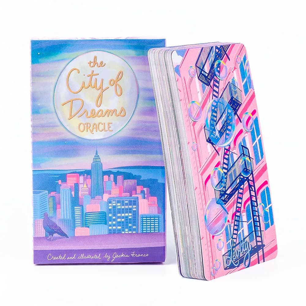 Nuove carte Oracle The City Of Dreams 35 carte English Visions Divination Edition Mazzo Giochi da tavolo 10.3 * 6 cm