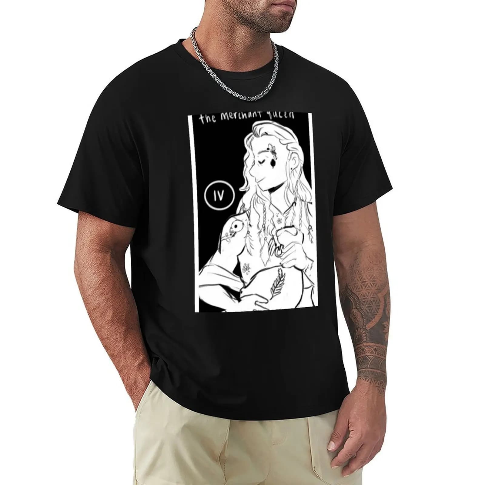 T-shirt The Merchant Queen Evolett Tarot Card, maglietta per il Giorno del Ringraziamento