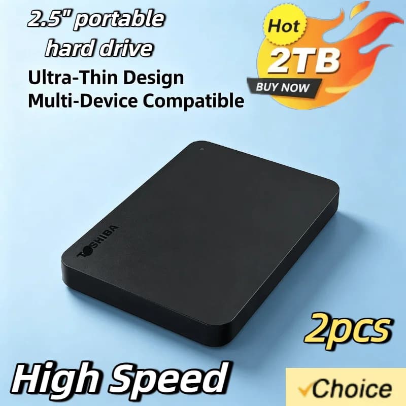Toshiba per OEM Disco Rigido Esterno A3 Espandibile 2 Pezzi 500GB 1TB 2TB USB3.0 HDD Esterno Portatile da 2.5 Pollici