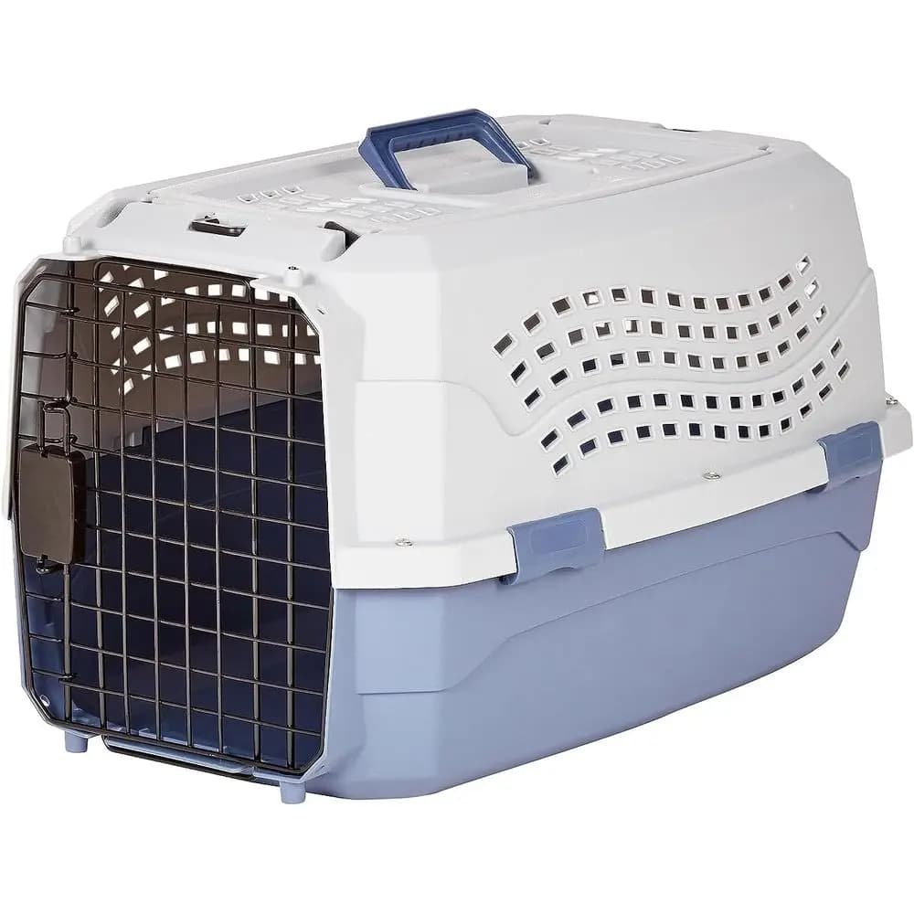 Cani con caricamento dall'alto a 2 porte, trasportino da viaggio per animali domestici per gatti, grigio e blu, 22,8 pollici di larghezza x 15,0 pollici di larghezza x 13,0 pollici di altezza