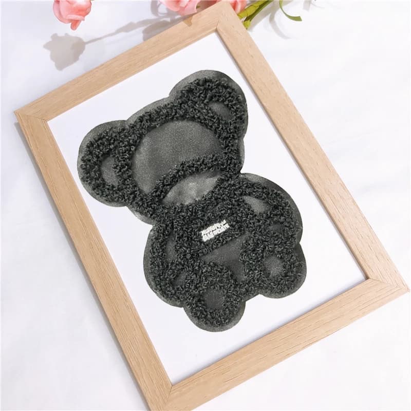 Small Black Embroidered Bear Patch Fashionable Clothing Decorations for Sweaters Jeans Pants DIY Sewing Accessories