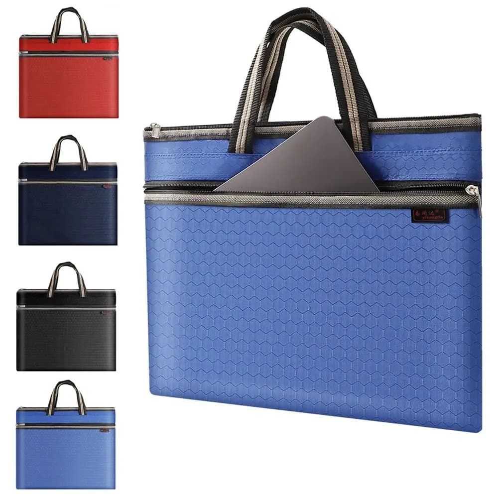 Large Capacity Waterproof Oxford Cloth File Folder Business Package Briefcase A4 Document Bag