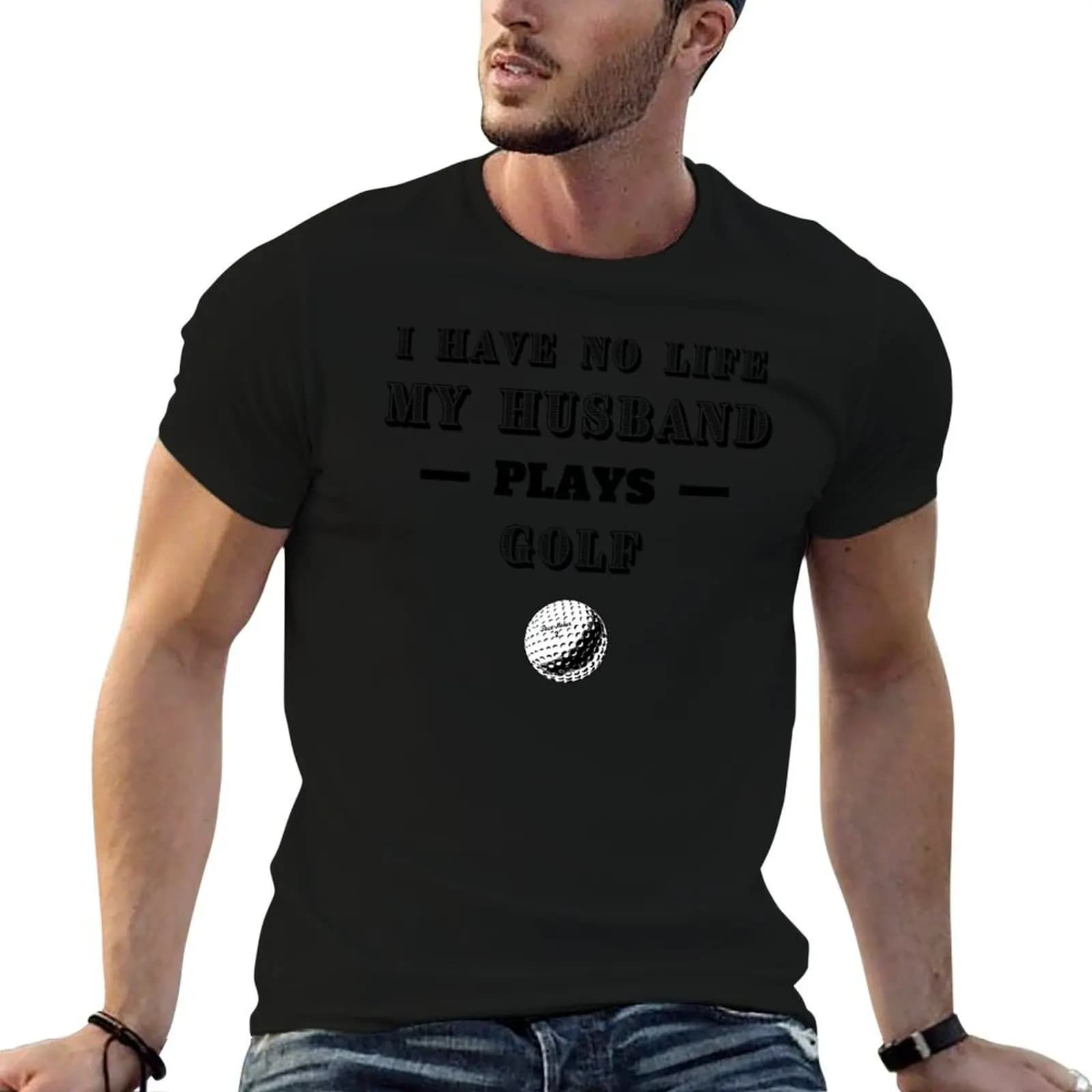 Non ho una vita. Il mio marito gioca a golf. T-shirt da uomo, t-shirt semplici da uomo, t-shirt con grafiche, t-shirt con stampe.