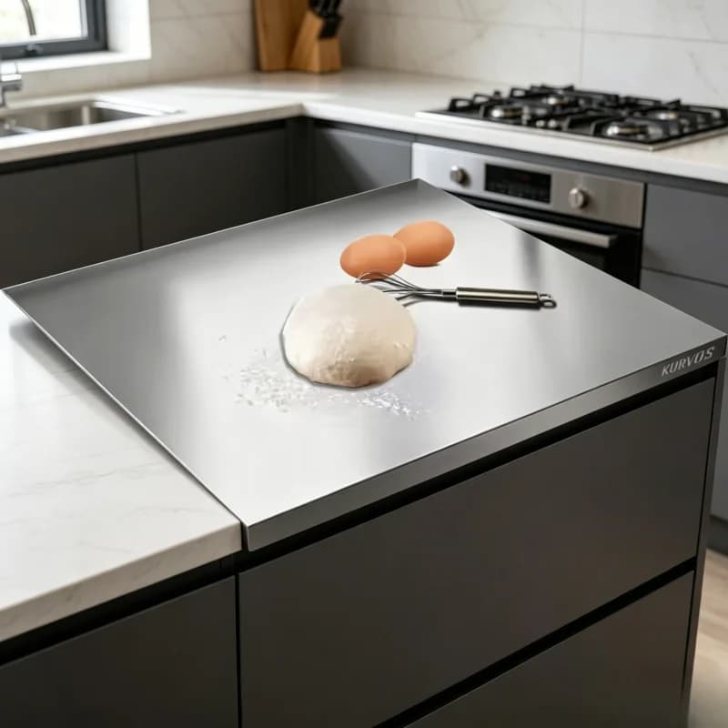 Tagliere da Cucina in Acciaio Inossidabile, Doppio Lato e Facile da Pulire, Versatile per la Lavorazione delle Verdure