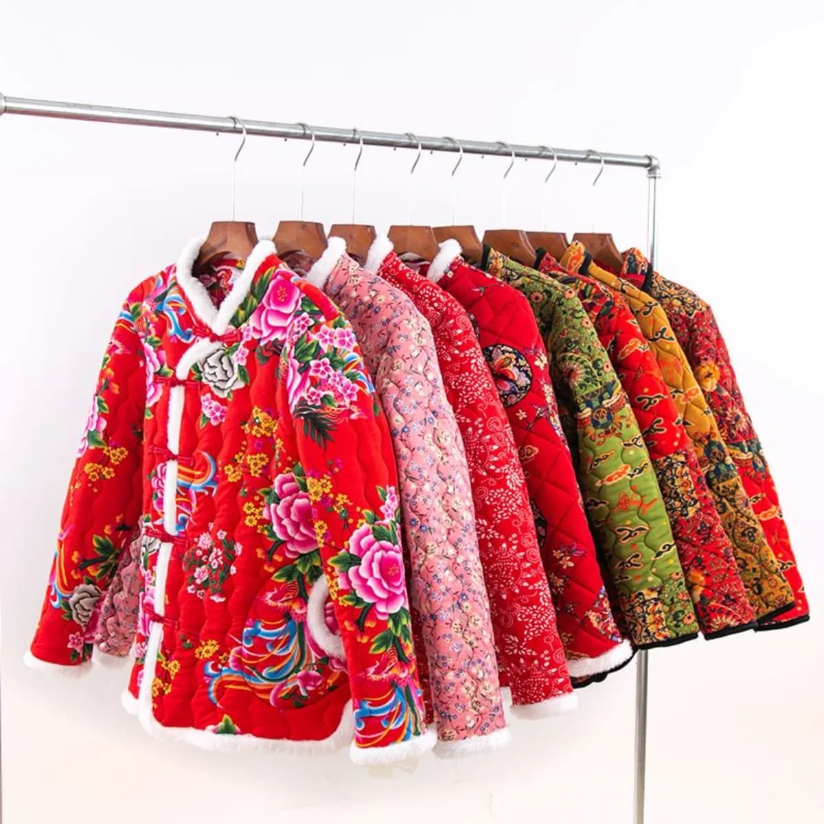 Cappotto floreale Dongbei con giacca Tang taglie forti per Capodanno cinese | Abbigliamento festivo Abbigliamento tradizionale cinese Donna Inverno
