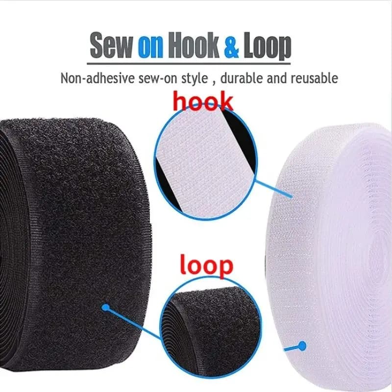 1M/Pair 20-50mm Fastener Tape Black White Adhesive Hook and Loop Tape No Glue Interlocking Ties Magic Tape Sewing Accessories