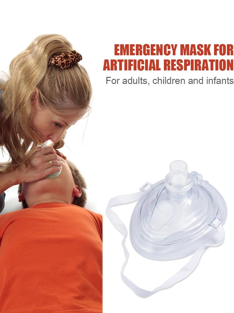 Maschere CPR con Valvola Unidirezionale, Maschera di Primo Soccorso Riutilizzabile, Kit di Primo Soccorso per Soccorso Bocca a Bocca, Strumento di Emergenza