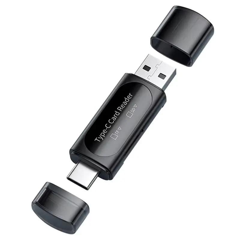 Lettore di schede A01K-USB 2.0 per schede SD e Micro-SD TF, adattatore per schede di memoria per PC e laptop, lettore di schede multi-intelligente