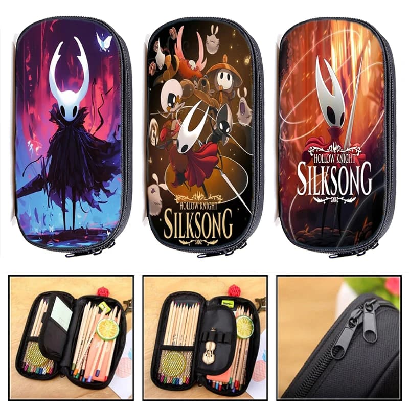 Astuccio Hollow Knight 2 Silksong, Magnete da Frigo, Porta Cancelleria Scolastica, Astuccio Cartoon per Bambini, Regalo per Studenti, Porta Penne
