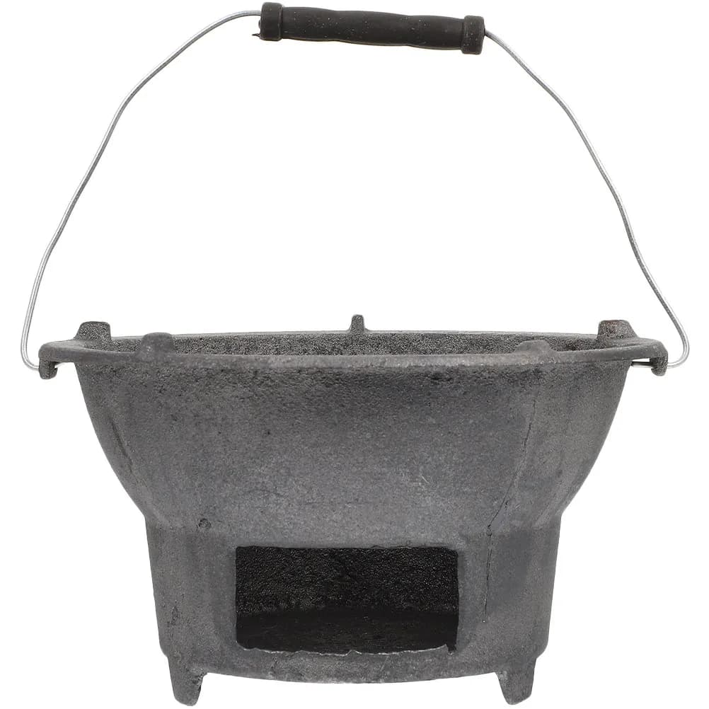 Fornello BBQ Professionale in Ghisa Resistente, Griglia Multifunzionale a Carbone per Esterni, Strumento Portatile per Barbecue da Campeggio