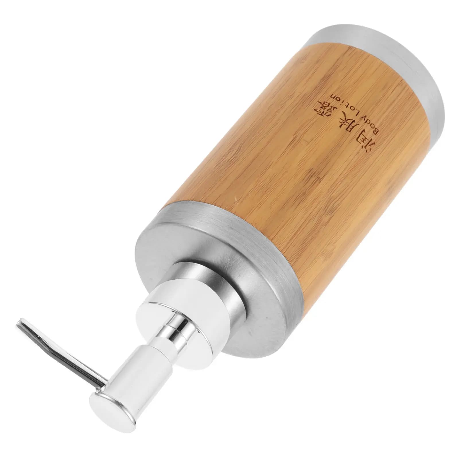250Ml Minimalist Bamboo Pump Dispenser for Hand Soap Lotion Shampoo Face Wash Body Wash Hotel Home Bathroom Countertop Soap