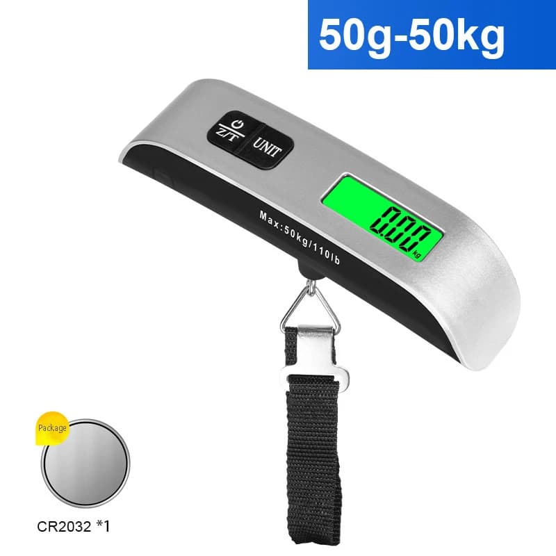 Bilancia per pesi sospesa max 50 kg con gancio Bilancia per bagagli portatile con misurazione facile con LCD digitale elettronico per pesci